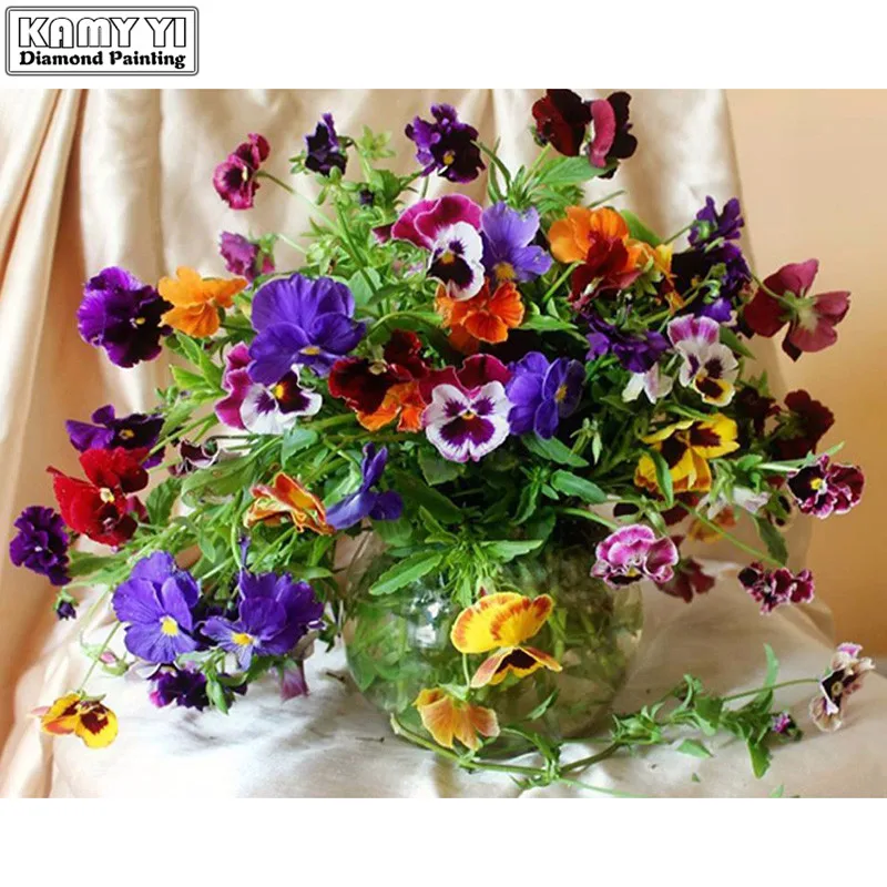 3D Diamond Painting Cross Stitch Crystal Needlework Diamond Embroidery Colorful Butterfly Floral Full Diamond Decorative_