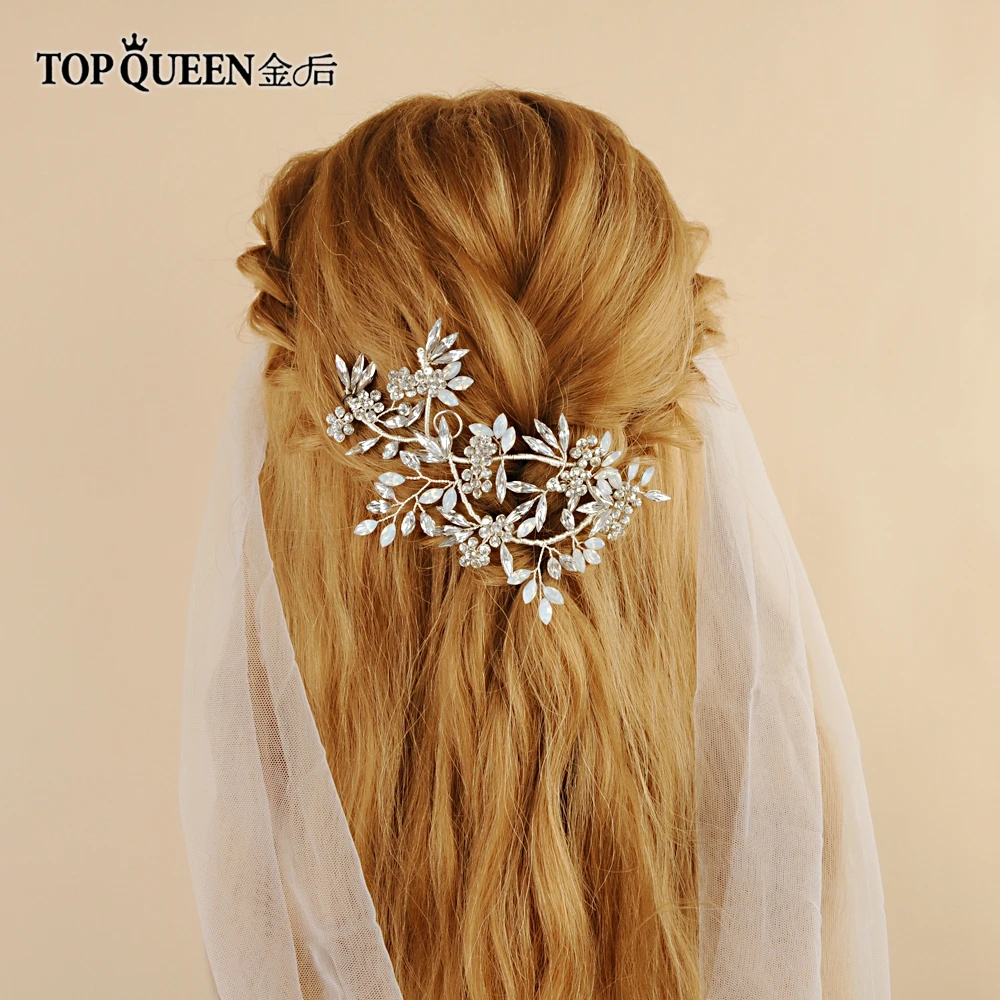 

TOPQUEEN HP78 Hair bridal jewelry Accessories headpieces hair with Diamond and Crystal Silver Bride Hair Jewelry headdress