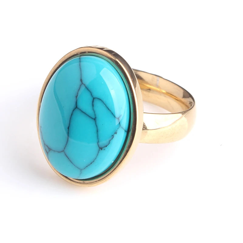 

free shipping Gold color resin stone 316L Stainless Steel finger rings for men women wholesale
