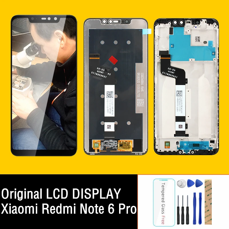 

Original Redmi Note 6 Pro Screen LCD Display 10 Touch Panel Xiaomi Redmi Note6 Pro LCD Digitizer Replacement Repair Spare Parts