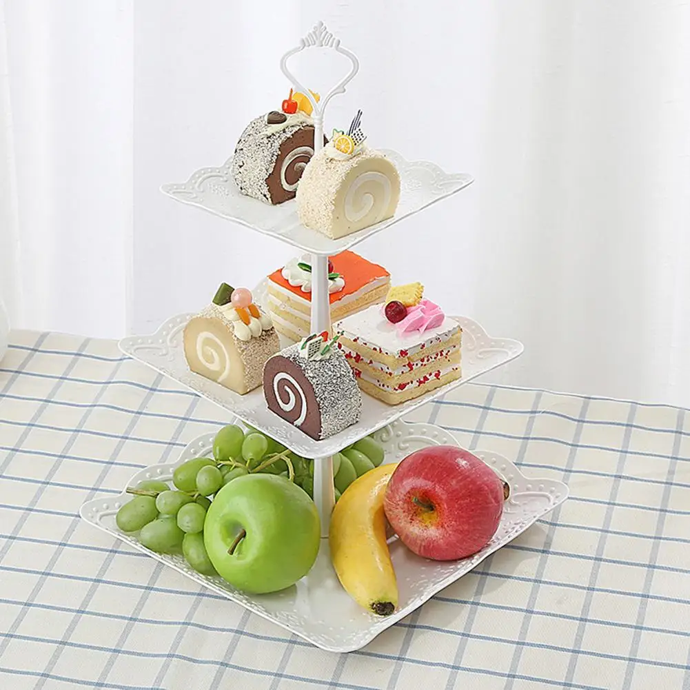 

New 2/3 Tiers Fruit Cake Plate Holder Stand Home Festival Birthday Party Afternoon Tea Tableware Dessert Vegetable Storage Rack