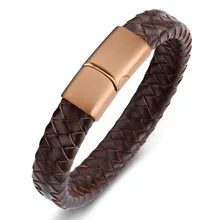 Классический 19,21, см 23 см размер на выбор из натуральной кожи нержавеющая сталь магнитная пряжка мужской женский кожаный браслет модный браслет