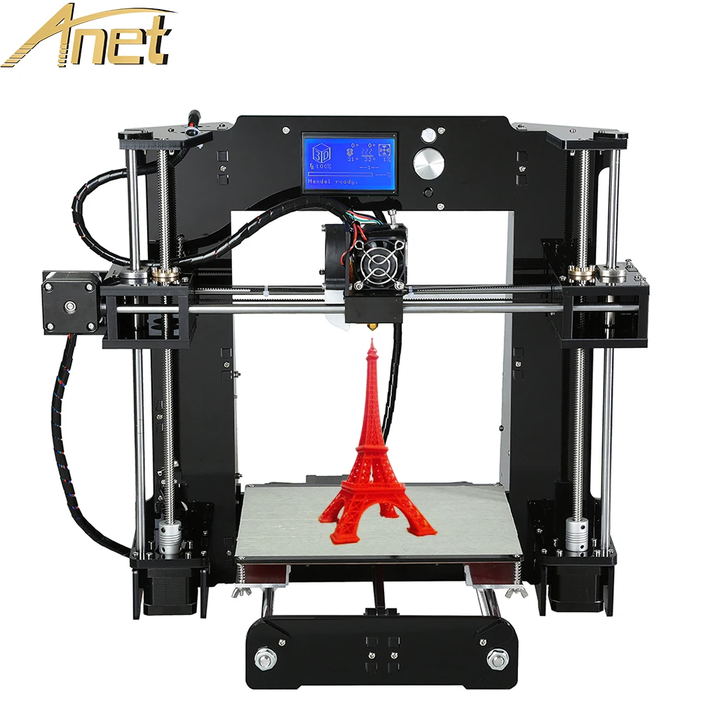  Personal 3d printer machine Anet A6/A8/Auto leveling A8 3d printer kit diy Reprap Prusa Industrial i3 With Free Filaments LCD 