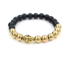 Faitheasy украшения черное покрытие медь жемчуг транспорт буддизм бусины в виде голов Энергетический Браслет