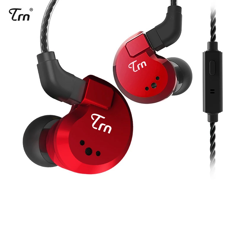 Red with mic TRN V80 2DD+ 2BA гибридные наушники-вкладыши HIFI DJ монитор наушники для бега гарнитура с 2PIN Съемная TRN V20/V60 - Цвет: Red with mic
