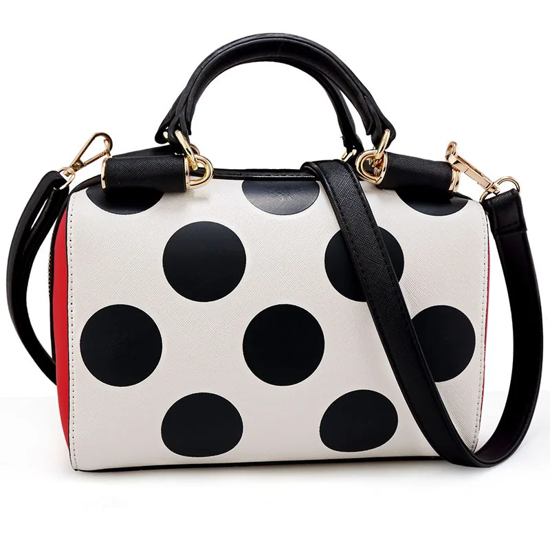 Women's new fashion cute polka dot handbag vintage pillow bag multi functional tote lady's