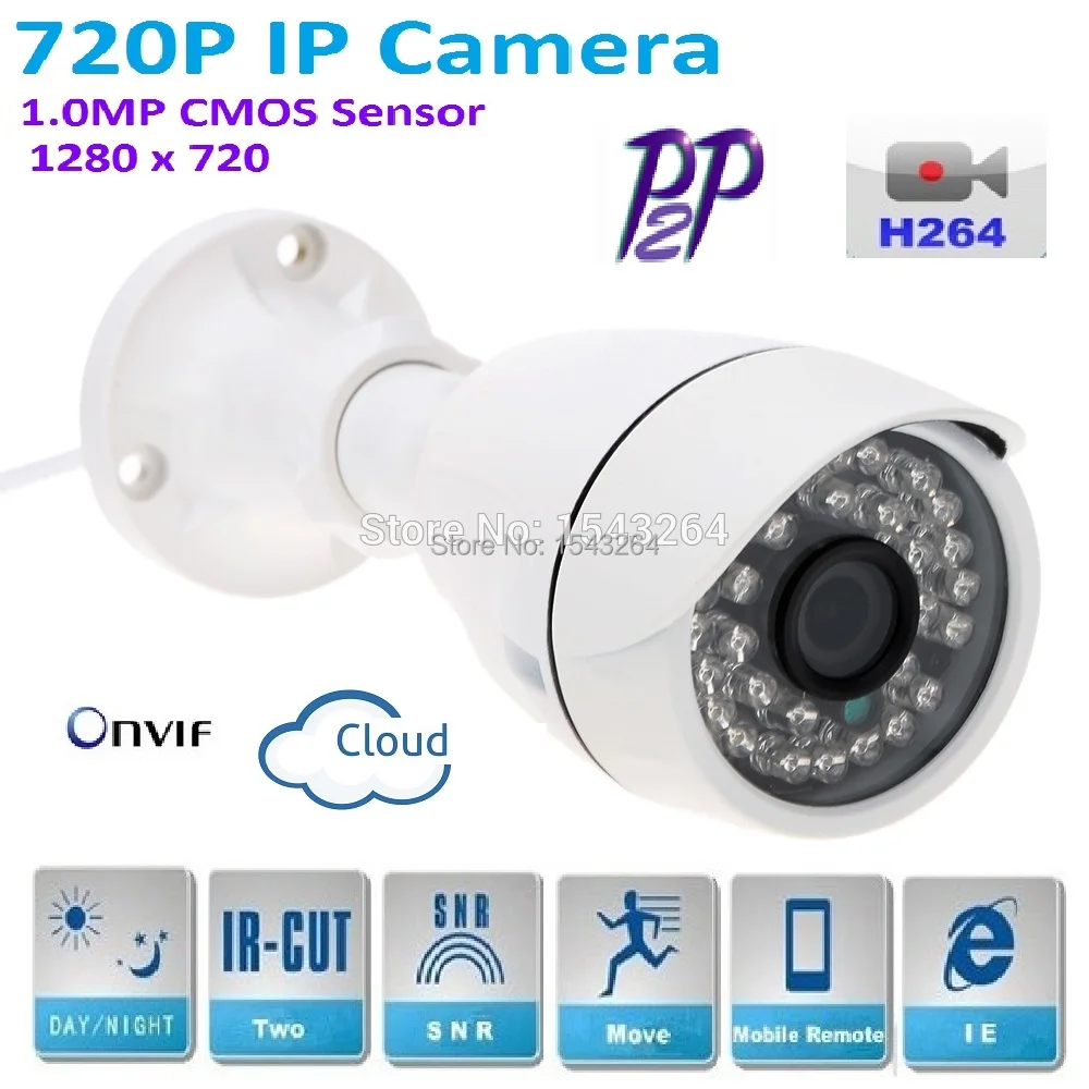 

New type 1280*720P 1.0MP Mini Bullet 720P IP Camera ONVIF Waterproof In/Outdoor IR CUT Night Vision P2P Easy Plug and Play,