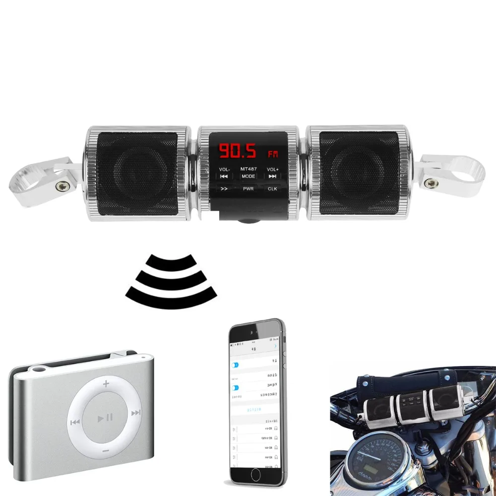 Motorcycle Bluetooth Digital display USB Audio Sound System MP3 FM