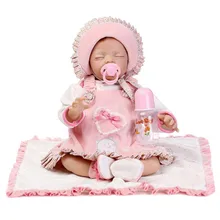 50-55 cm Soft Silicone Reborn Baby Dolls Real Like Close Eyes Newborn Baby Dolls Alive Best Birthday Gifts For Girls Toy On Sale
