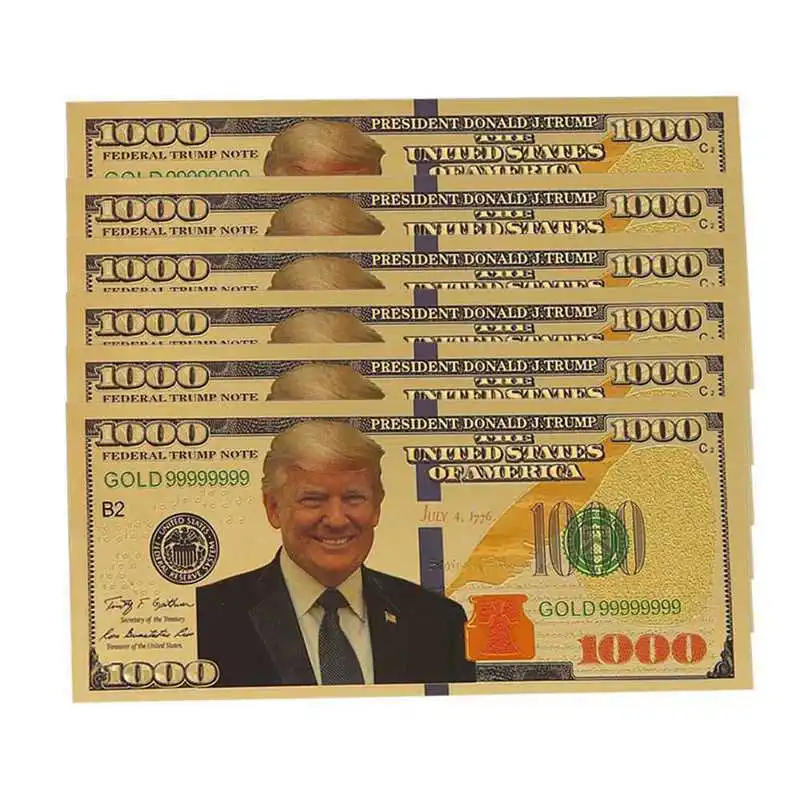 

10PCS $1000 US Donald Trump Commemorative Coin President Banknote Non-currency