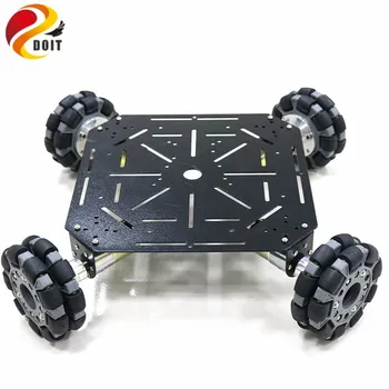 

4WD Omni Wheels Robot Car Chassis Stain Steel Frame With 4pcs DC Big Power 12V Motor For DIY Toy Car Owi Robot Competition