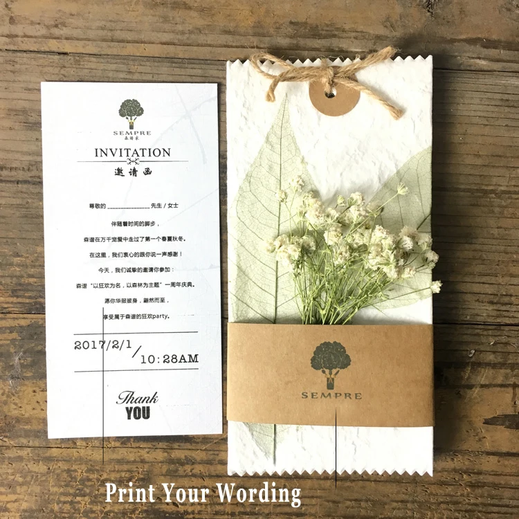 

Vintage Wedding Invitations Floral Invite Cards for Wedding -- Set of 10 pcs