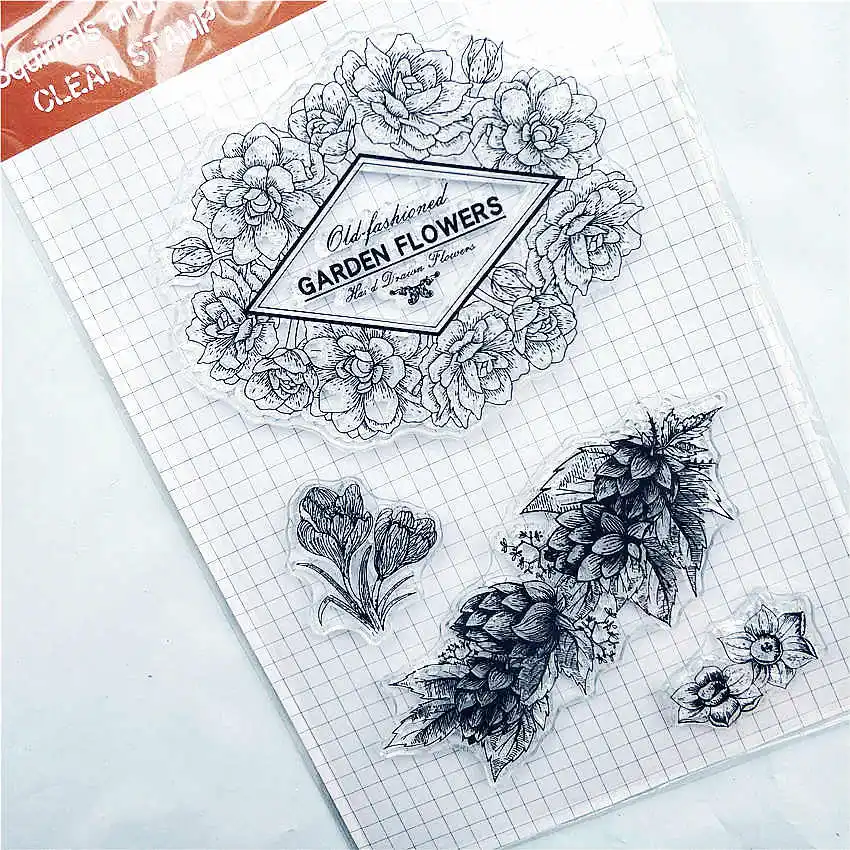 

PANFELOU Romantic flower Transparent Clear Silicone Stamp/Seal for DIY scrapbooking/photo album Decorative clear stamp sheets