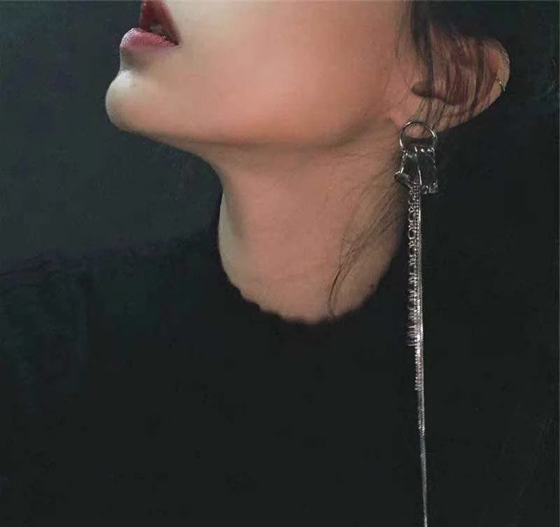 Rongho Модные bijoux(украшения своими руками) в стиле «панк» с несколькими, украшенные кисточками и цепочками, серьги для женщин brincos vintage металлический геометрические серьги с подвесками