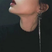 Rongho Модные bijoux(украшения своими руками) в стиле «панк» с несколькими, украшенные кисточками и цепочками, серьги для женщин brincos vintage металлический геометрические серьги с подвесками