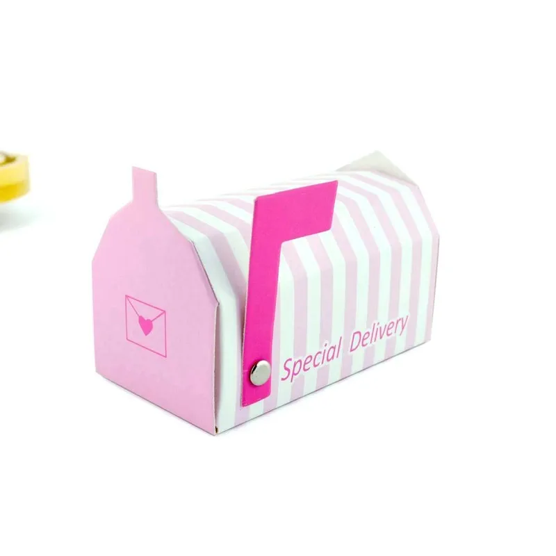 

Creative MailBox Paper Box Mini Polka Dots Wedding Party Favor Candy Box Kids Birthday Small Gift Packaging Bag 10pcs