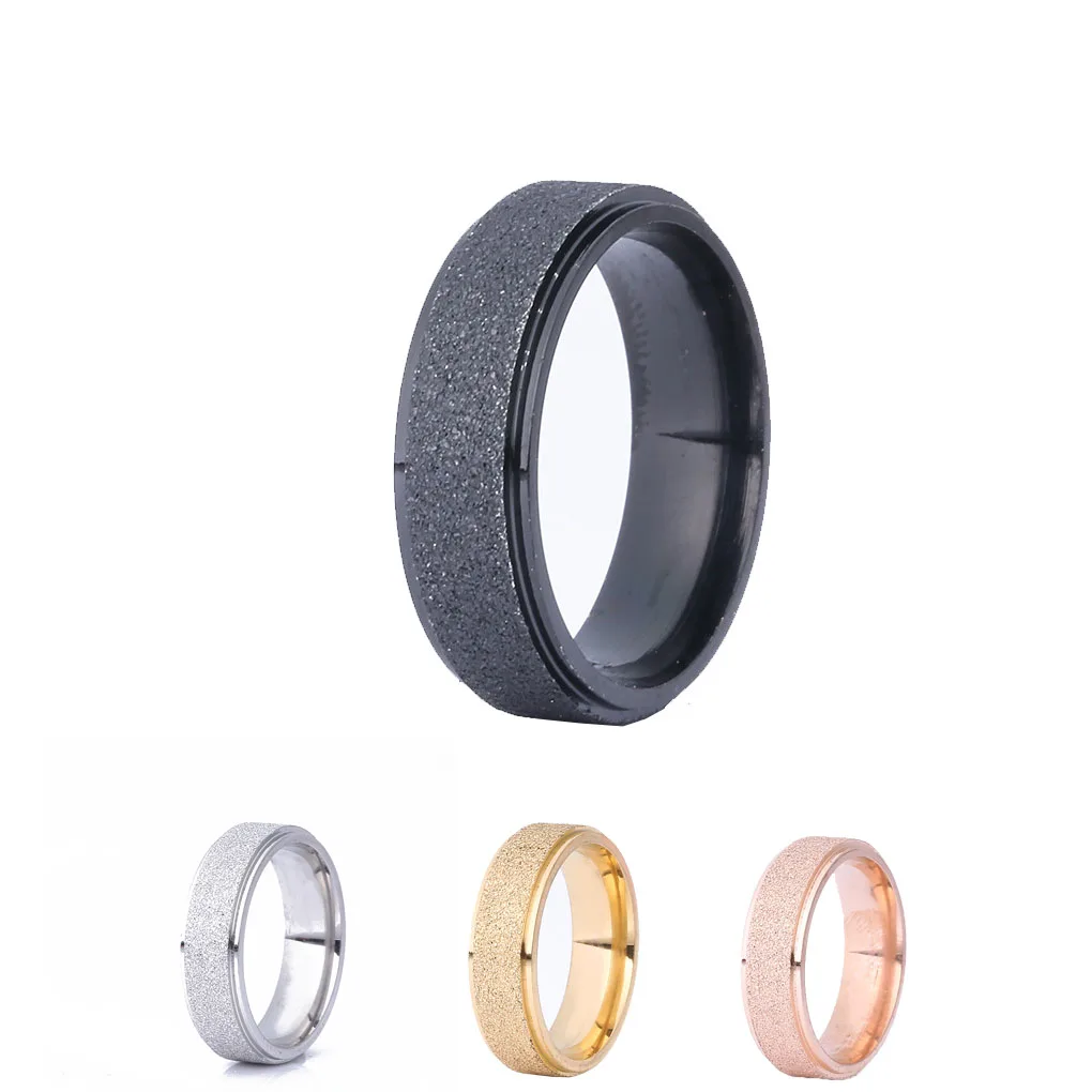 

Men Rings Women Titanium Steel Ring Matte Couple Rings Engagement Finger Ring Size 7-10 For Party