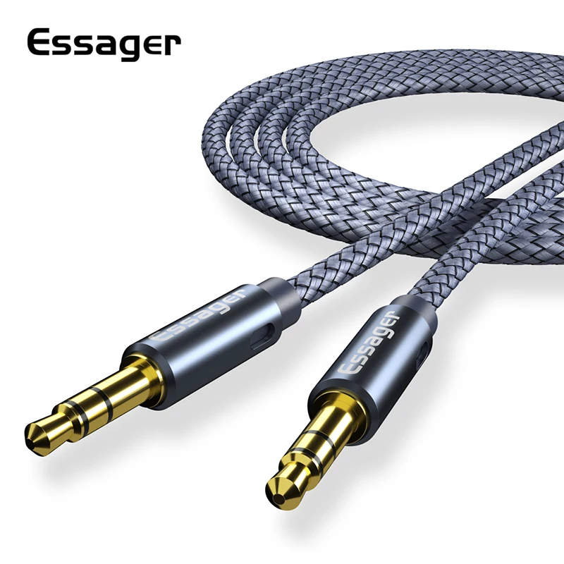 Essager Aux Cable Speaker Wire 3.5mm Jack Audio Cable For Car Headphone Adapter Jack 3.5 mm Cord For Microphone Samsung S10 Plus Essager Aux Cable Speaker Wire 3.5mm Jack Audio Cable For Car Headphone Adapter Jack 3.5 mm Cord For Microphone Samsung S10 Plus