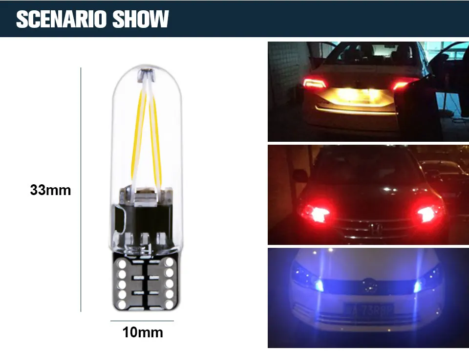 Aceersun LED W5W led T10 cob glass car light Led filament auto automobiles reading dome bulb lamp DRL car styling 12v ambient (5)