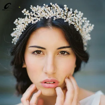 

Vintage Crystal Headbands Bridal Hair Accessories Tiara Hairband Women Jewelery Headpiece Wedding Head Jewelry