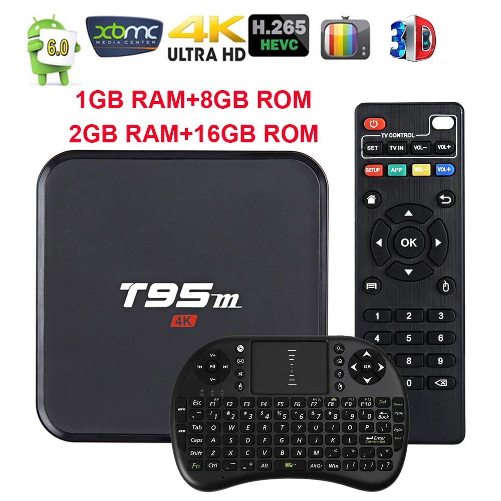 [T95M] Android 6.0 Smart TV Box Amlogic S905X Quad Core HEVC UHD 4K