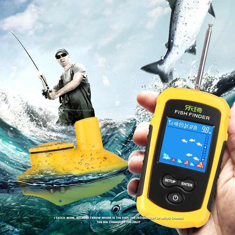

LUCKY Sonar Wireless Fish Finder Portable Visual High Clear Shoal Of Fish Detector With Detecting Range 100 Meters For Fish