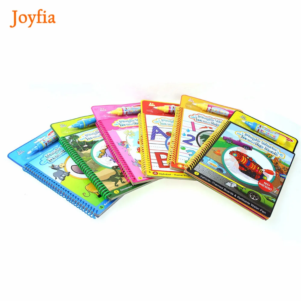 6 Types Water Drawing Book & Magic Pen Water Coloring Books Painting Board Doodle For Kids Alphabet Educational Learning Toys #