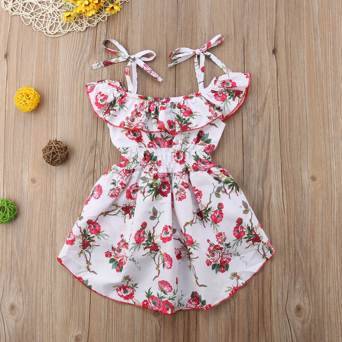 0-5T Girls Dresses New Summer Fashion Toddler Baby Kids Floral Print Sleeveless Clothes Party Bib Strap Tutu Dress Girl kid