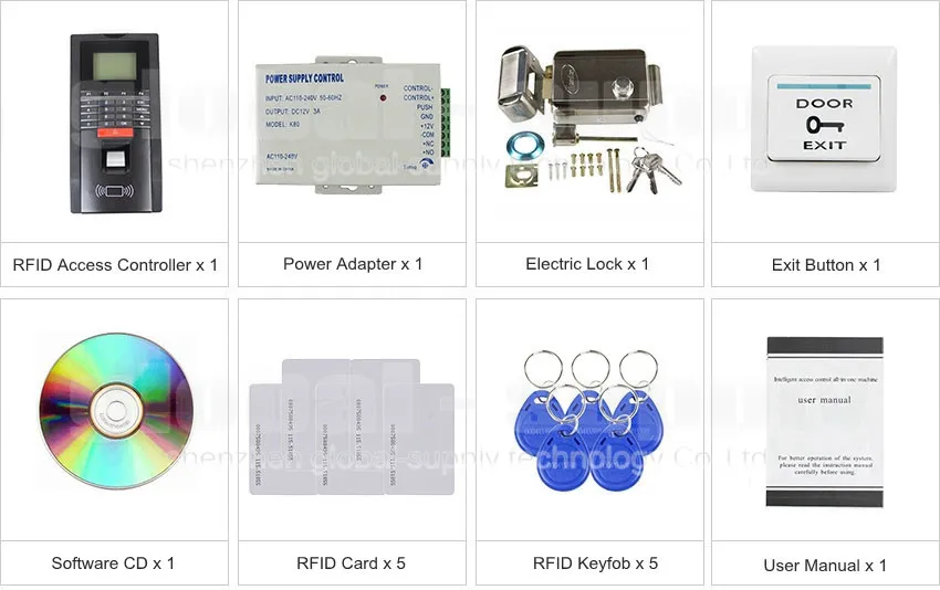 DIYSECUR Полный ЖК-дисплей считыватель отпечатков пальцев и Id карт пароль клавиатура система контроля допуска к двери+ Электрический замок