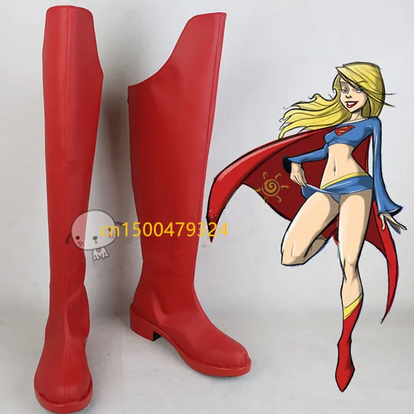 High Quality Adult Supergirl font b Cosplay b font Shoes Boots Movie Halloween Carnival For font