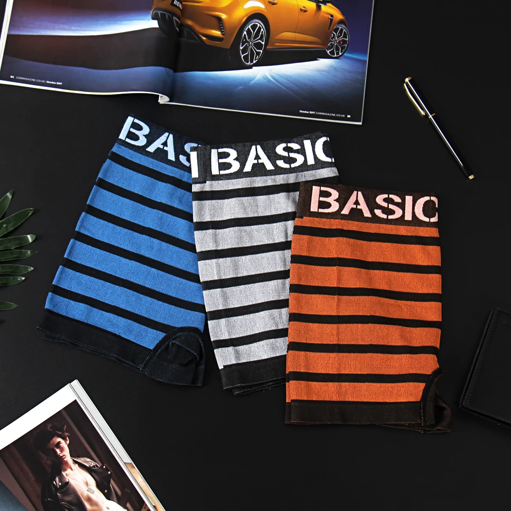 Stripe Sexy Men Underwear Boxer Shorts Panties Seamless Men's Underwear Boxers Mens Underpants Bikini Lingerie Man Basic M0041