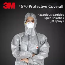 3M 4570 серый защитный комбинезон с капюшоном высокопроизводительный костюм химической защиты химические струи спреи