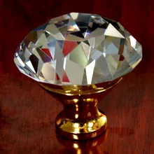 dia 50mm modern fashion glass crystal kitchen cabinet cupboard door handles silver golden diamond head drawer tv cabinet knobs