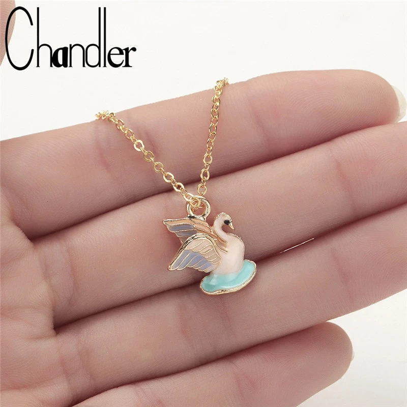 Chandler 1pcs Korean Swan Necklaces Graceful Bird Chain Chokers Long Necklace For Women Girls Statement Colier|Pendant Necklaces| - AliExpress