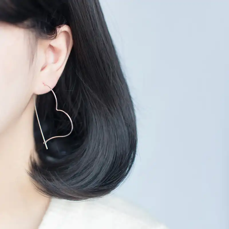 MODIAN Лидер продаж, модные Простой Привлекательный серьги сердечка из стерлингового серебра 925 пробы, классические большие круглые серьги для женщин, свадебные украшения