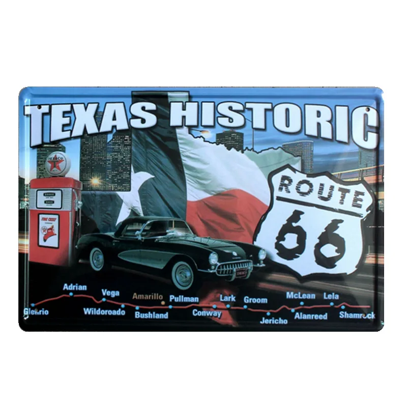 Route 66 ретро металлические жестяные вывески домашний Автомобиль отель Декор декоративная металлическая стена наклейки Искусство ремесло винтажные наклейки доска 20*30 см N176 - Цвет: N