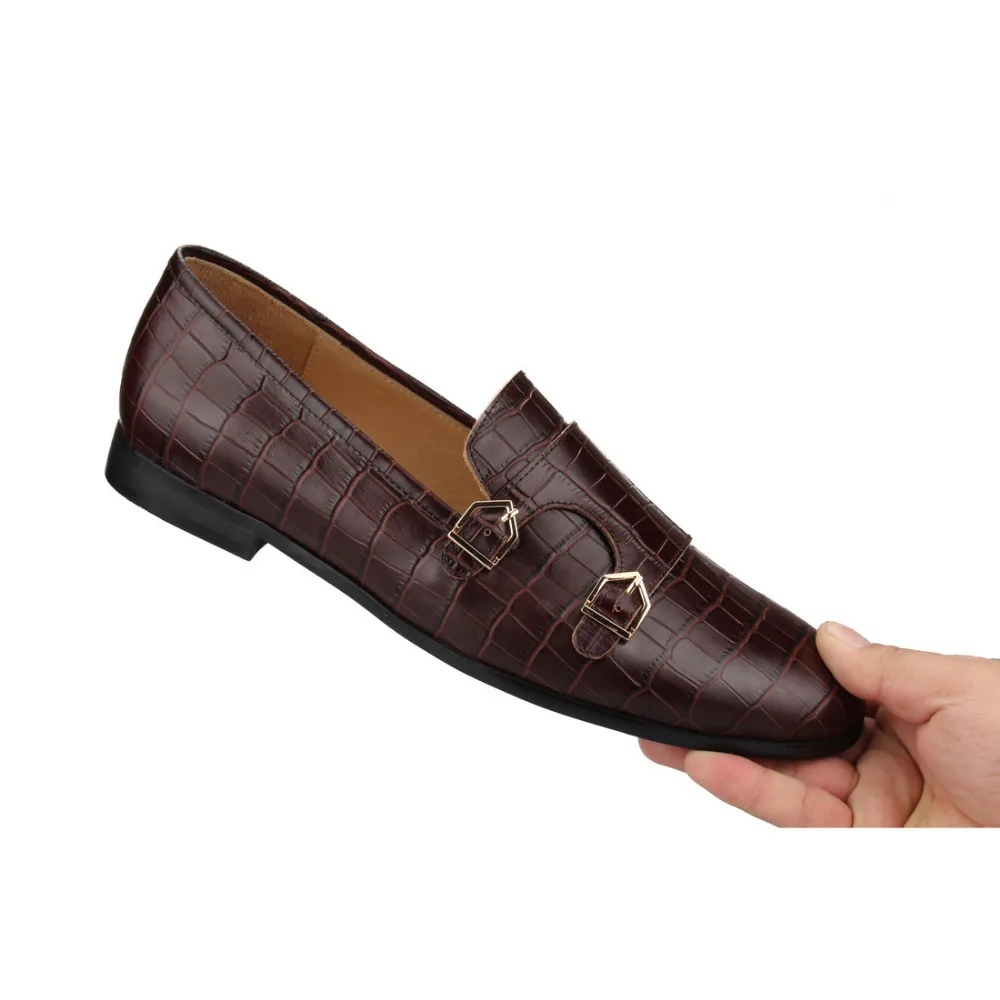CROCODILE DOUBLE-MONK LOAFERS brown (13)