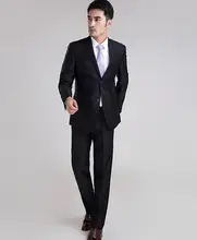 2016 nach Maß Männer Anzug 2 Taste Flache Front männer Hochzeit Kleider 2 Stück Prom/Party/bräutigam Anzug