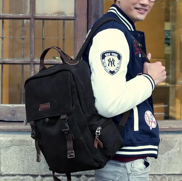 man canvas backpack--
