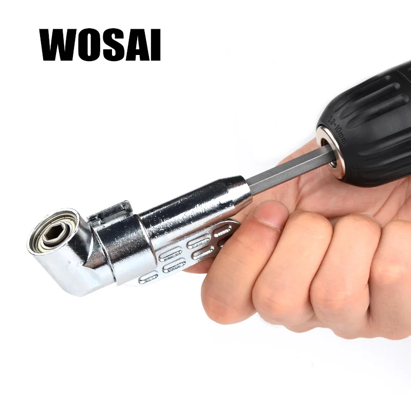 WOSAI 1/" Магнитный угловой адаптер отвертки, регулируемый на 360 градусов фланец большого пальца, выключенный блок питания