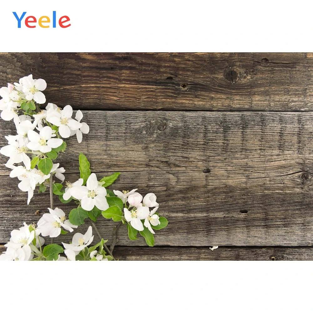 

Yeele Wooden Board Plank Grunge Fresh Flower Portrait Photography Backgrounds Customized Photographic Backdrops for Photo Studio