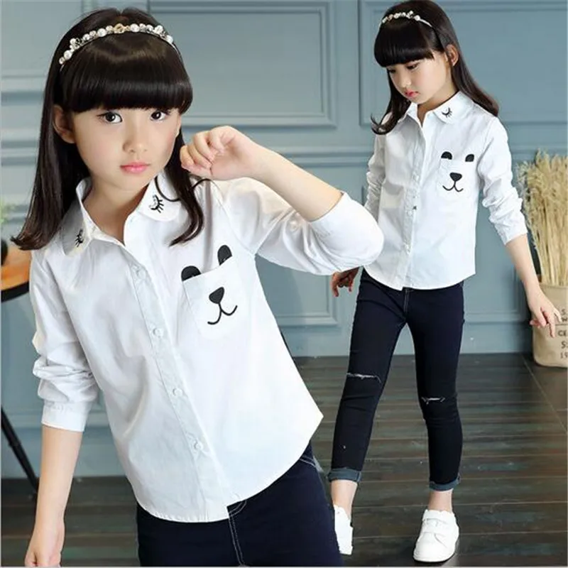 New Design Brand Baby Girl Spring Autumn Blouse School Long Sleeve