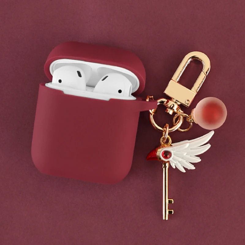 

Cute Girl Decorative Silicone Case for Apple Airpods 1 2 Case Bag Protective Cover Bag Bluetooth Earphone Case Box with Keychain