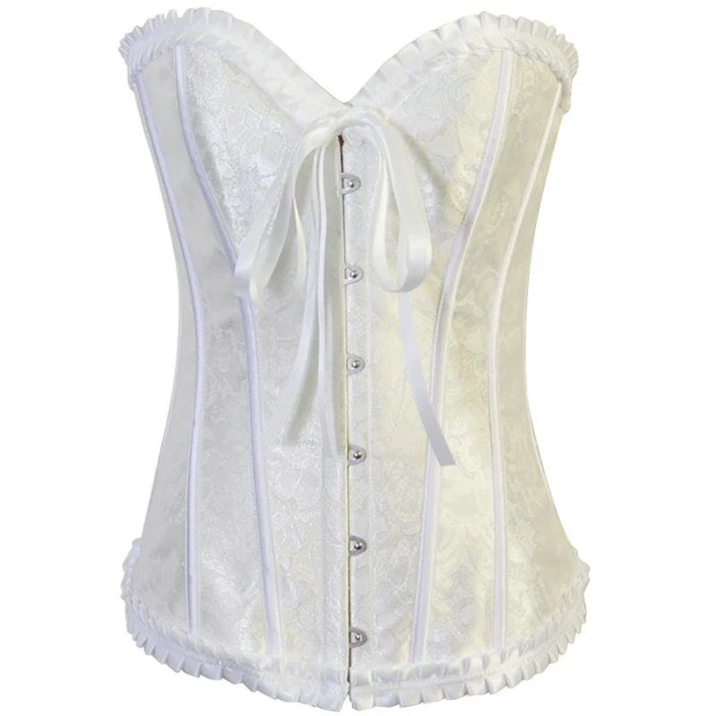 

Fashion Waist slimming Embroidery Overbust Corset lace edge Black/White/Purple/Green/Coffee/Red/Pink Bustier tops Corselet