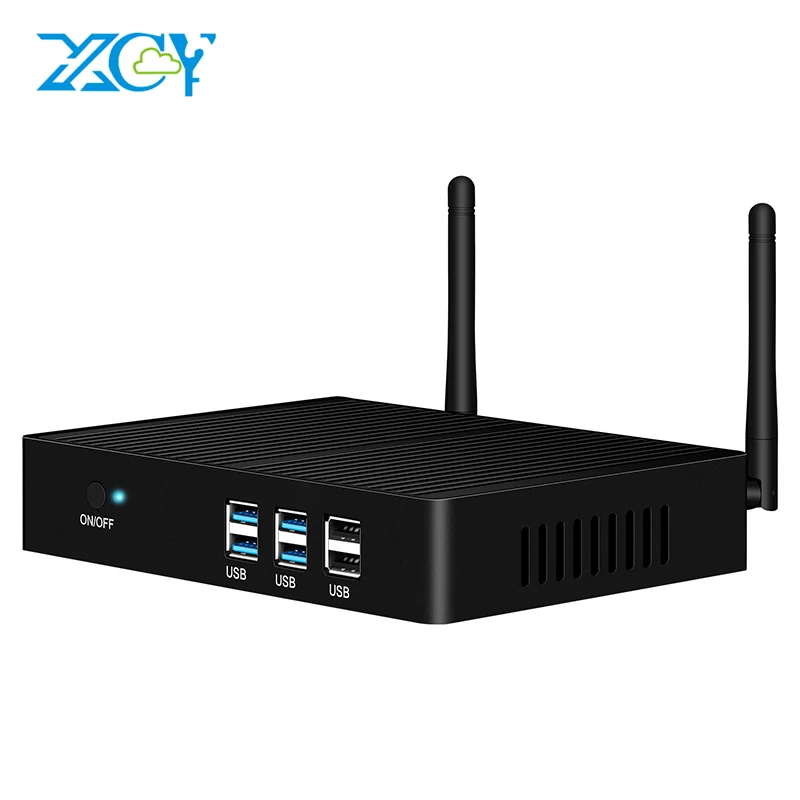  XCY Intel Core i5 7200U i3 7100U i7 4500U Fanless Mini PC Windows 10 4K HTPC Thin Client Desktop Co