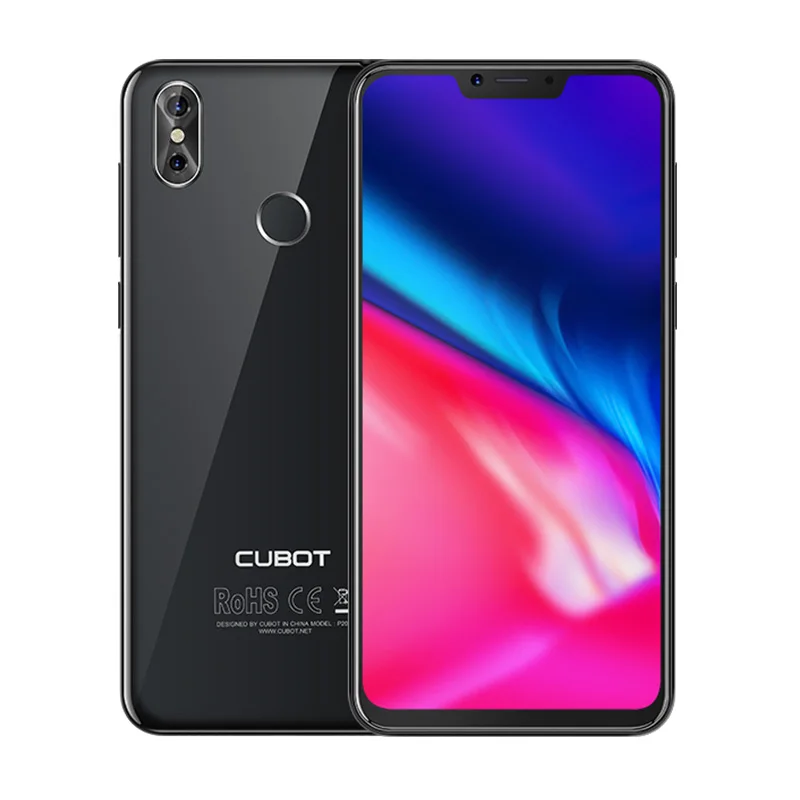 Cubot P20, 4 Гб+ 64 ГБ, Android 8,0 19:9, 6,18 дюйма, 2246*1080, FHD+ экран, телефоны с двумя камерами, 20 МП, Восьмиядерный аккумулятор MT6750T, 4000 мАч - Цвет: Black