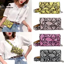 Сумка-мессенджер на плечо со змеиным принтом, Женские поясные карманы на ремне, из искусственной кожи, дорожные нагрудные сумки для телефона, сумка для денег