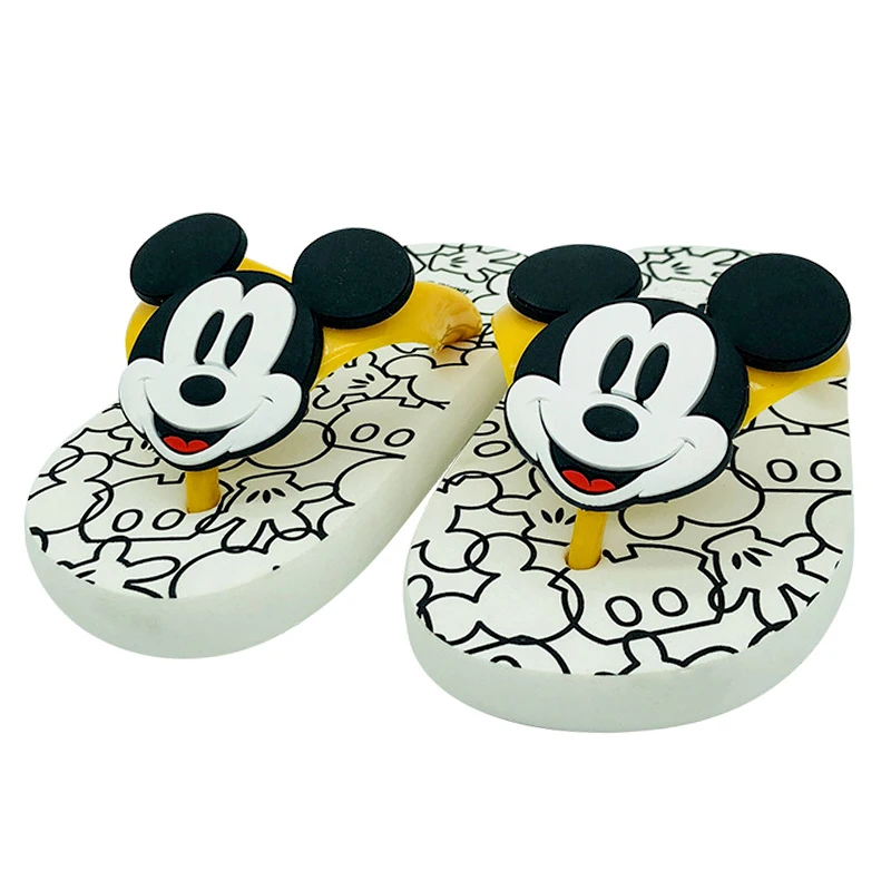Mickey Minnie Cute Cartoon Kids Slippers Soft Bottom Comfortable Flip Flops For Girls Barefoot Children Boys Summer Beach Shoes