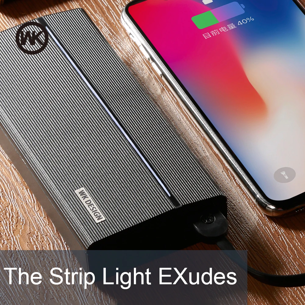 WK портативное зарядное устройство Внешний аккумулятор 10000 мАч для Xiaomi iPhone X XS Cargador
