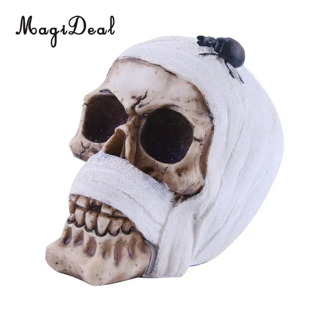 Collectable Resin Human Skull Skeleton Head for Desktop Shelf Display Decoration, 10 Styles